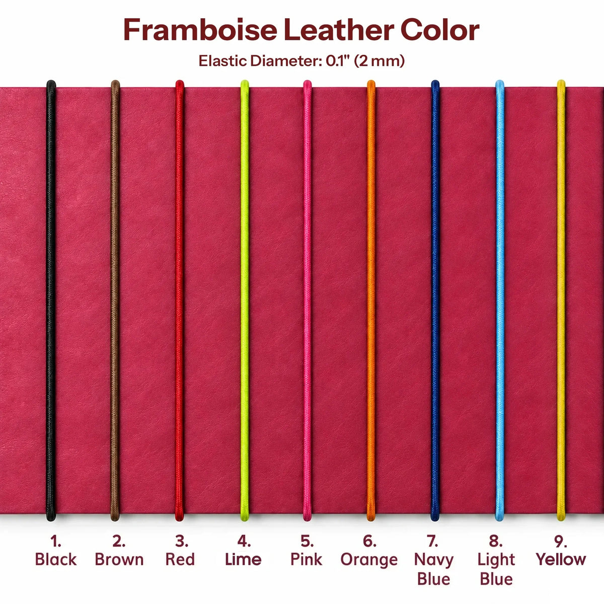 Genuine leather notebook organizer featuring inner pockets and three elastic bands for notebooks