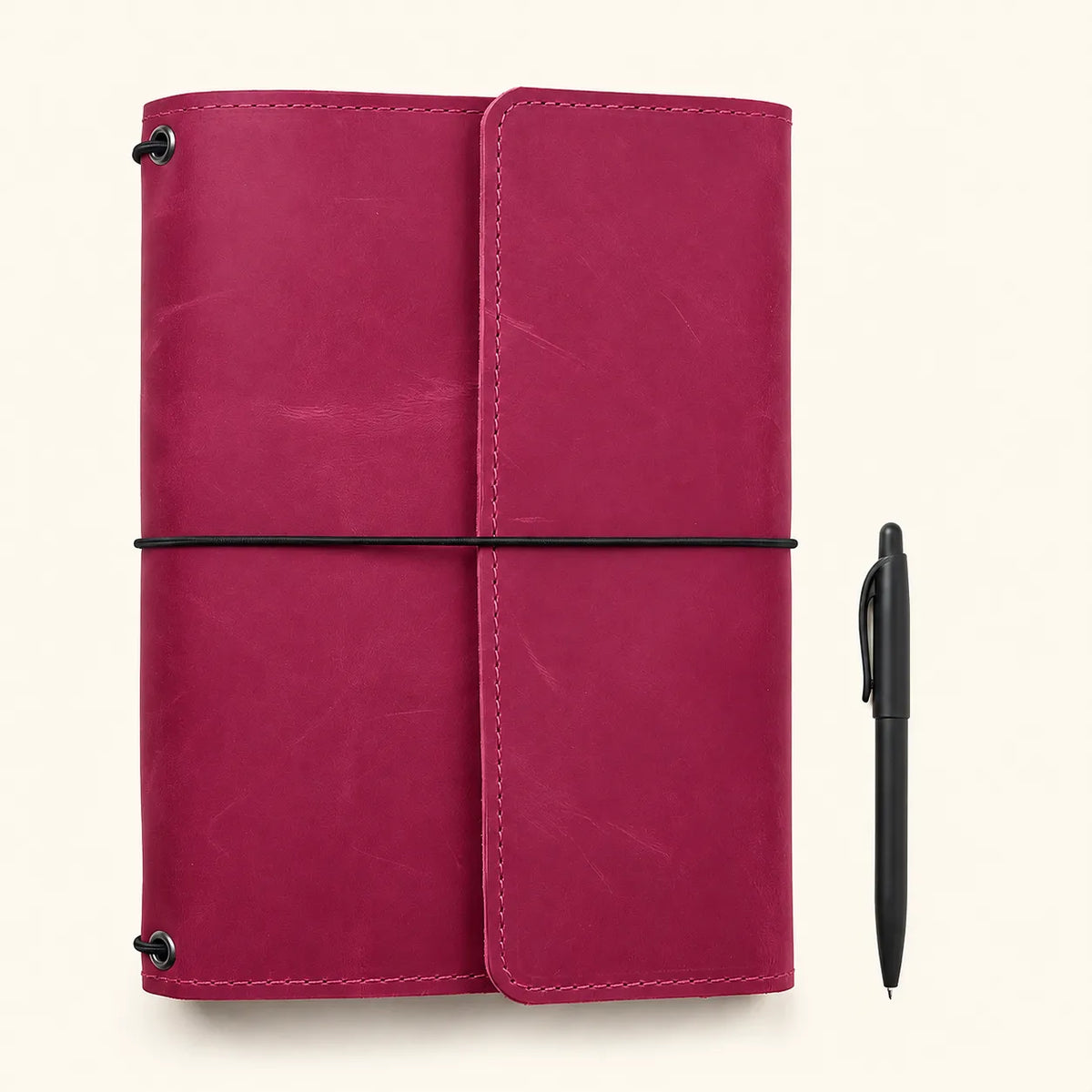 Genuine Crazy Horse leather notebook cover with a sophisticated vintage look.
