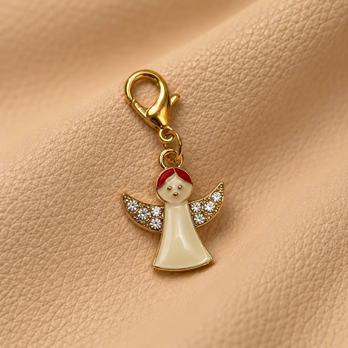 Decorative beaded accessory adding charm and personality to a classic leather journal.