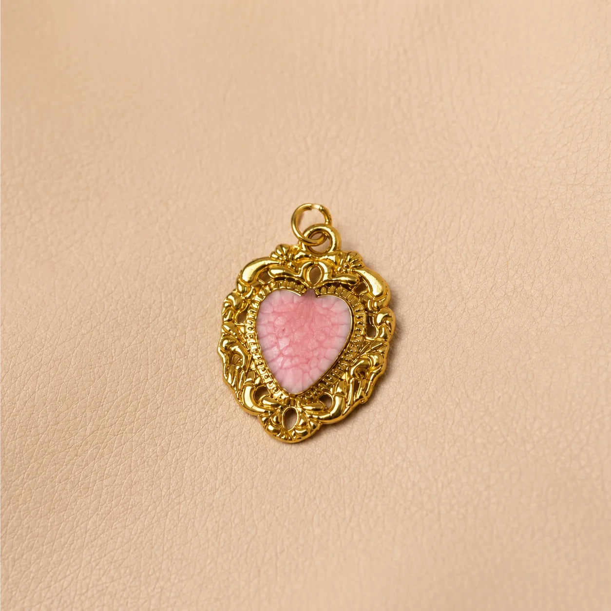 Elegant heart journal charm for traveler's notebook, decorative accessory with secure metal clasp attachment.