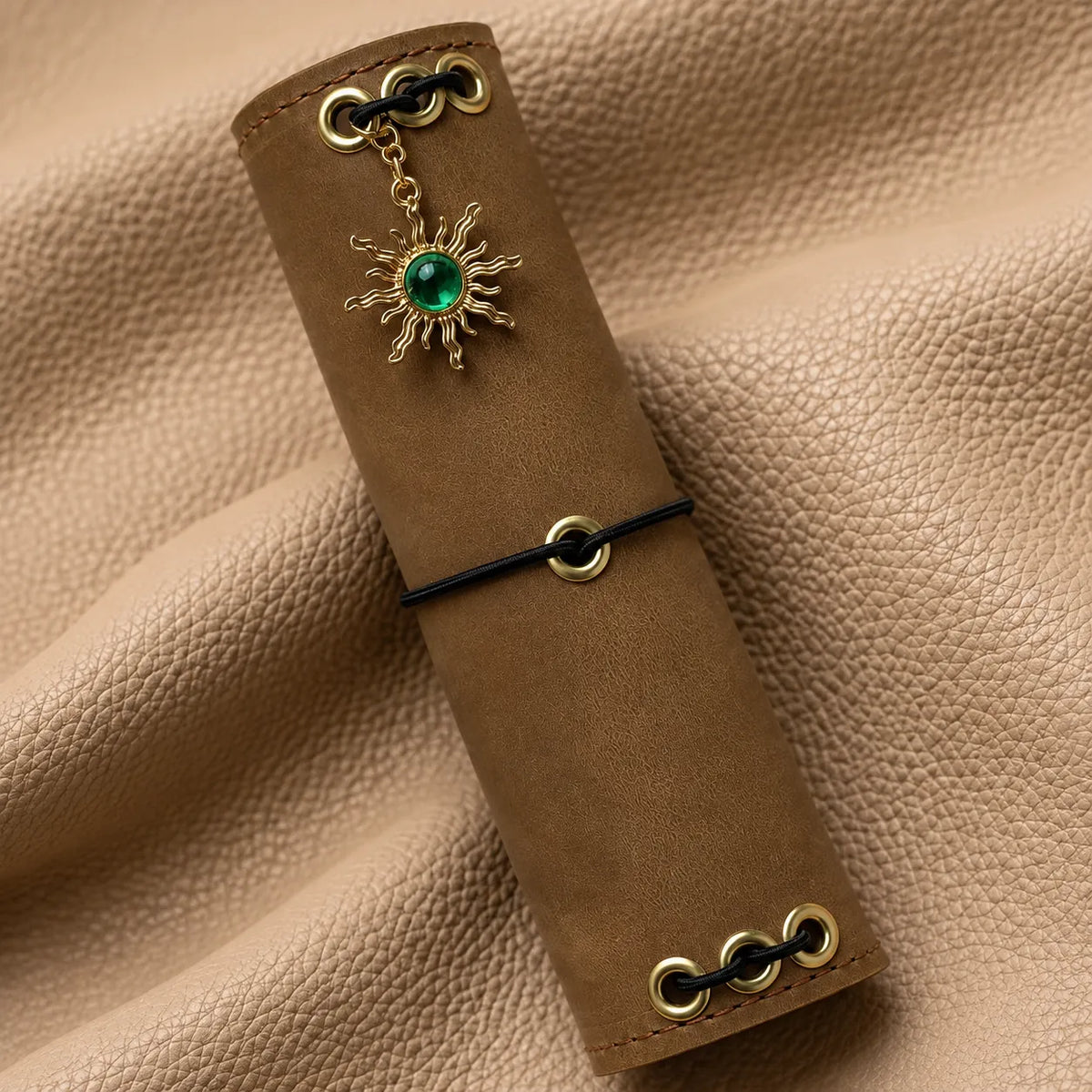 Decorative charm attached to a notebook cover, creating a unique and beautiful accent.