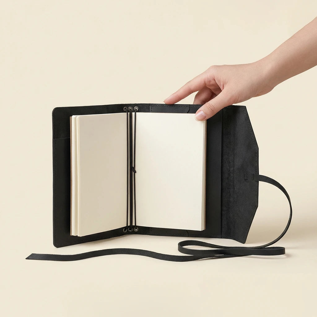 Leather Notebook Case Black