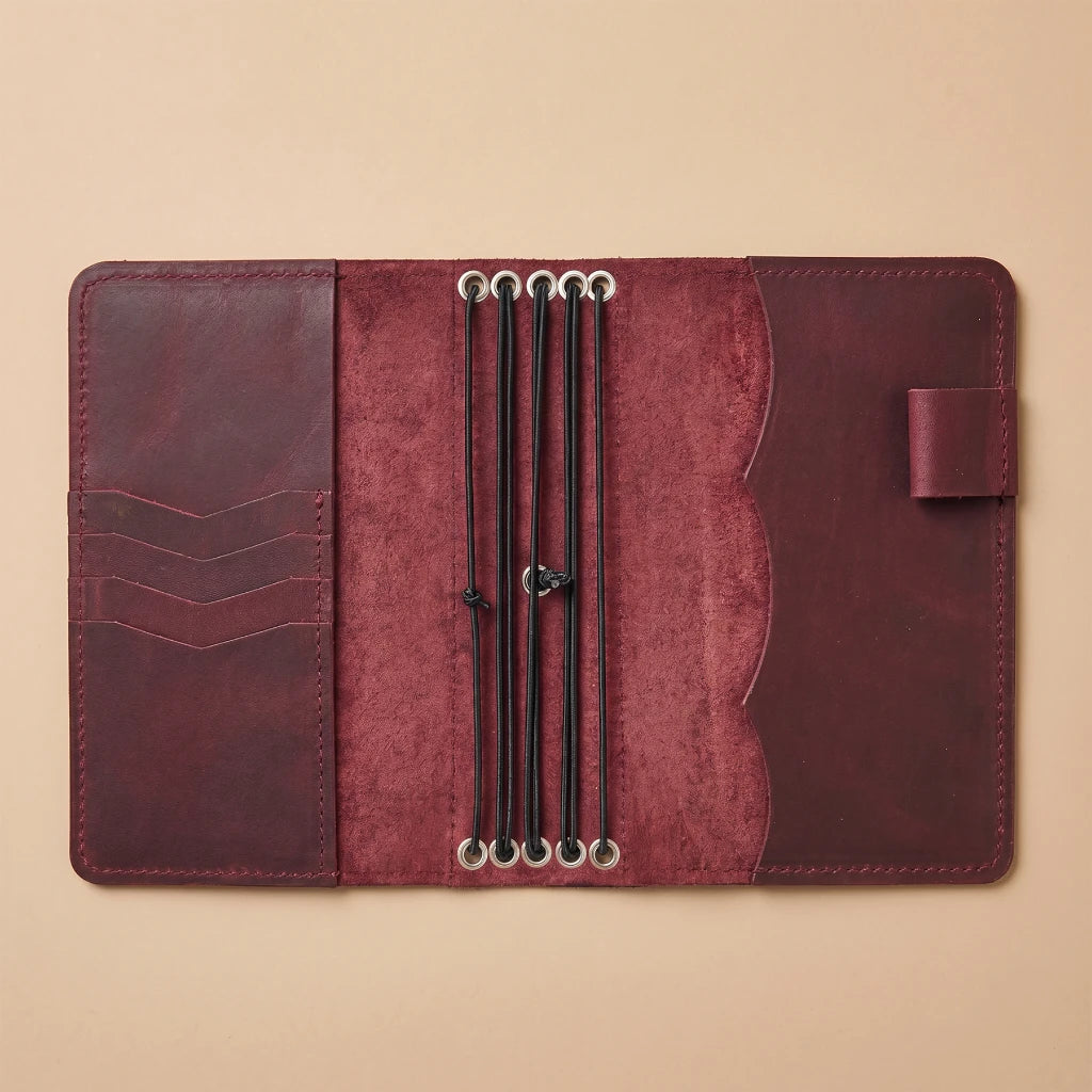 Leather notebook organizer built for creativity, planning, and travel