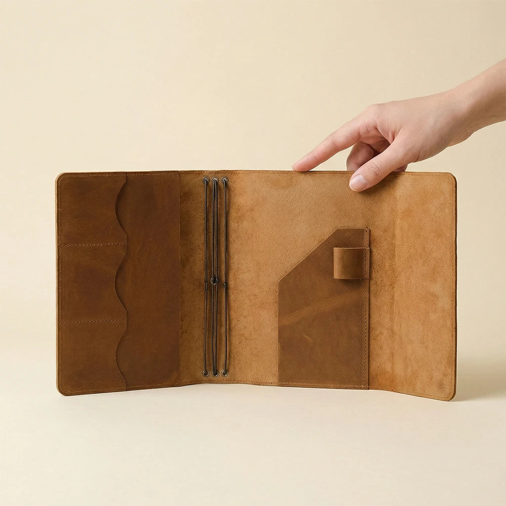 Trifold Leather Notebook A5