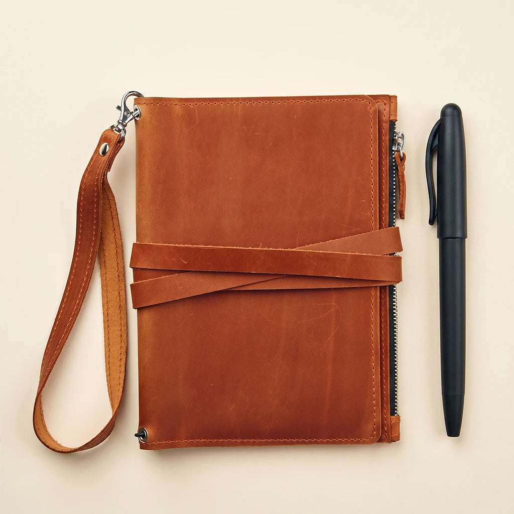 Notebook Cover with Zipper Pocket