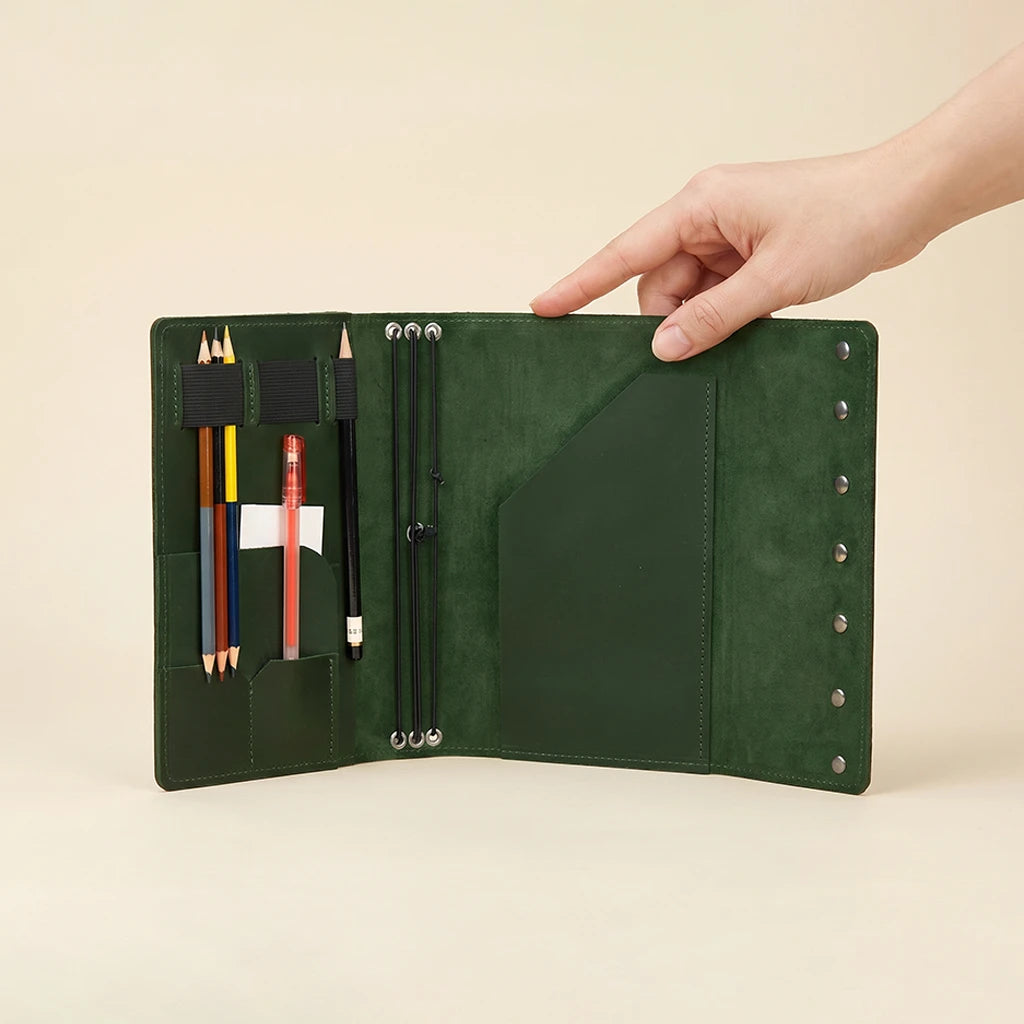 Engraved Notebook Cover Green