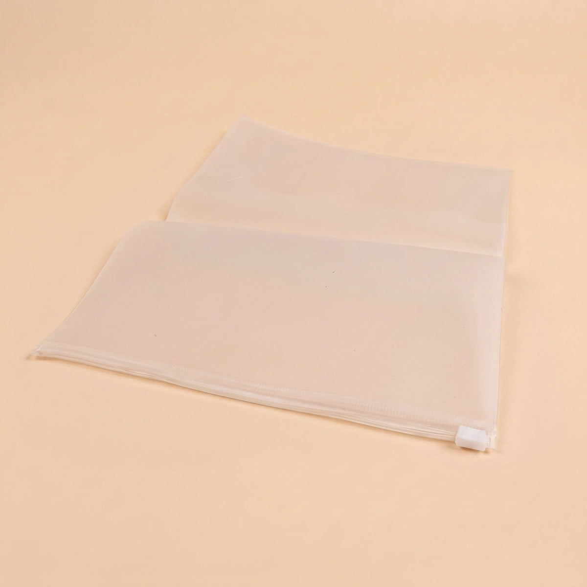 Transparent zipper insert for A5 journals — open view
